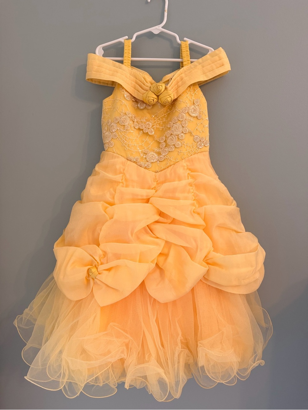 Disney Yellow Off-Shoulder Princess Dress with Rosette Detail